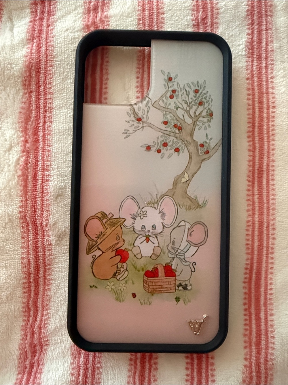 Wildflowers Cute Mouse Apple Orchard Phone Case - White, Pink, Red, Green, Brown